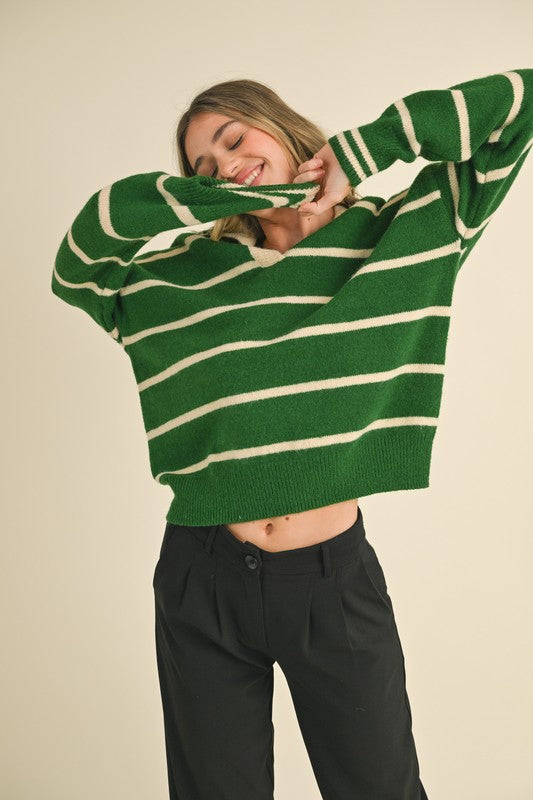 STRIPED GREEN SWEATER