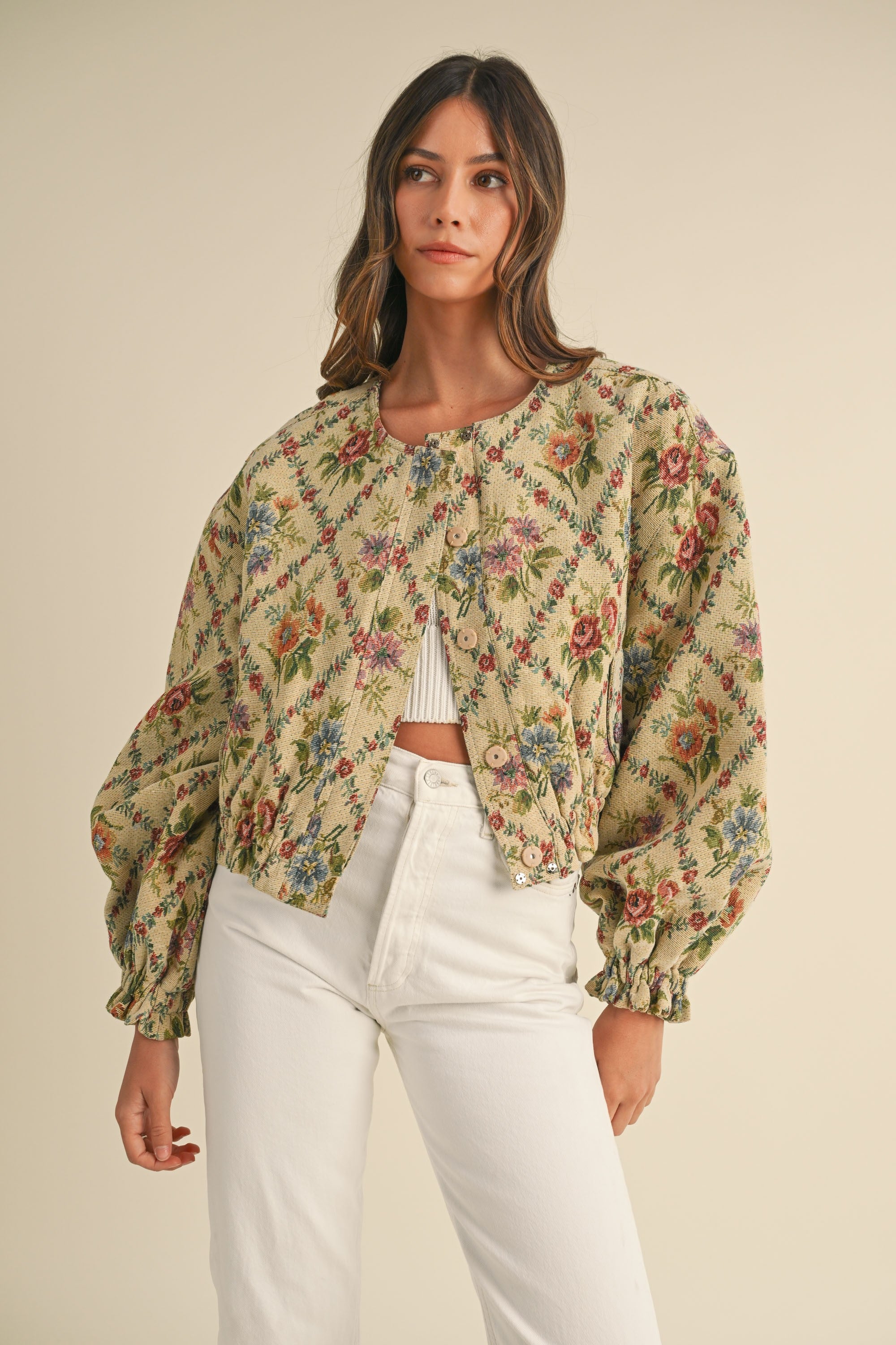 FLORAL BOMBER JACKET