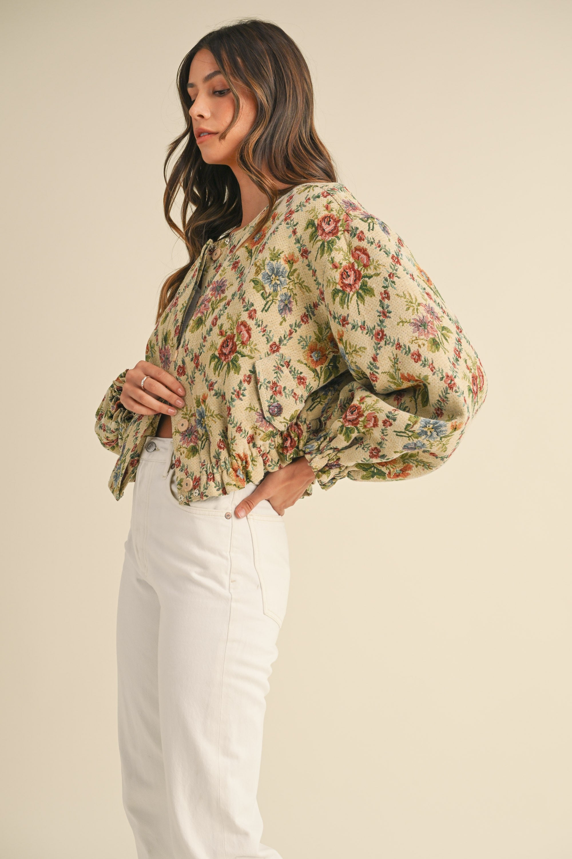 FLORAL BOMBER JACKET