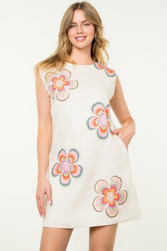 FLOWER EMBROIDERED DRESS