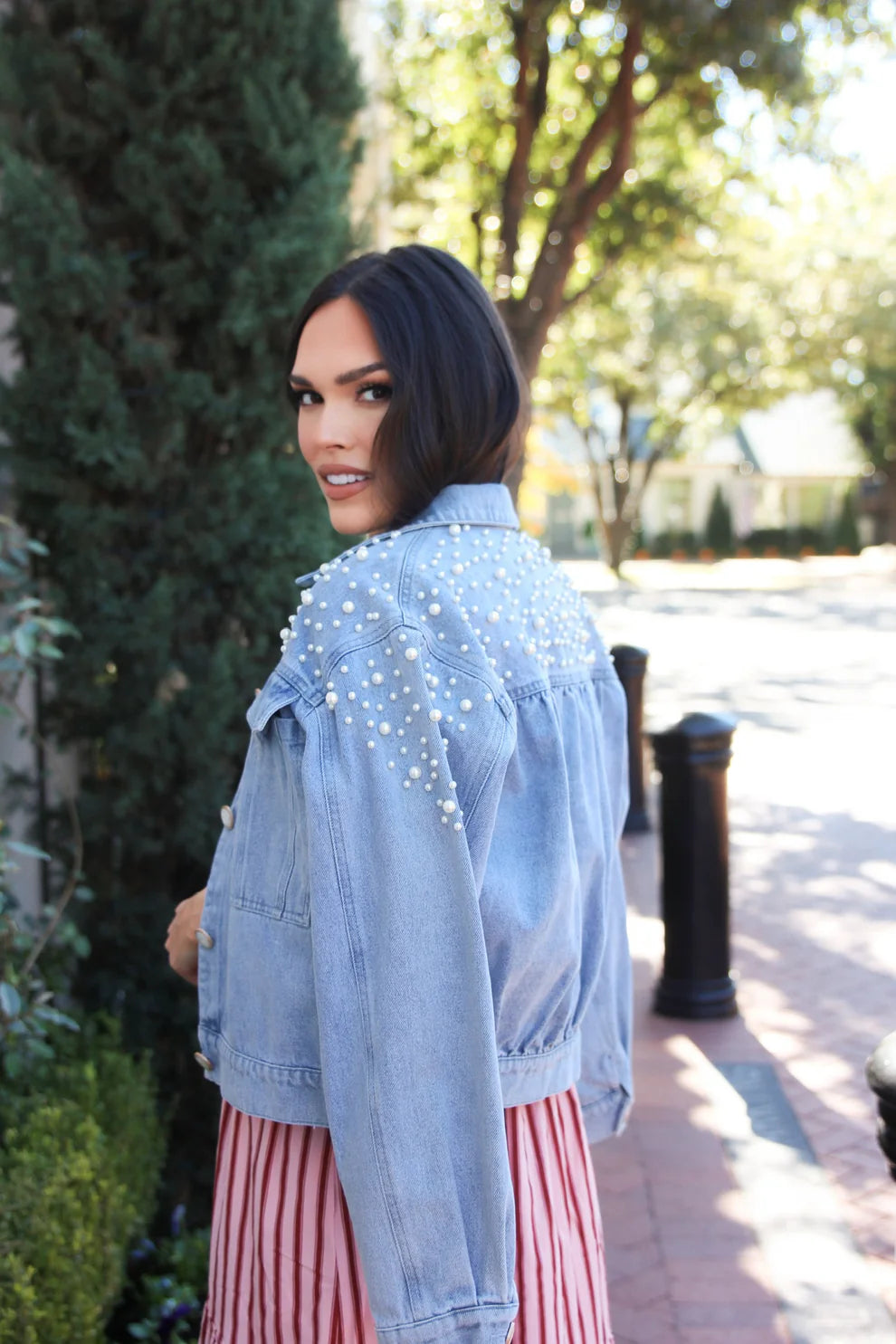 DENIM PEARL JACKET