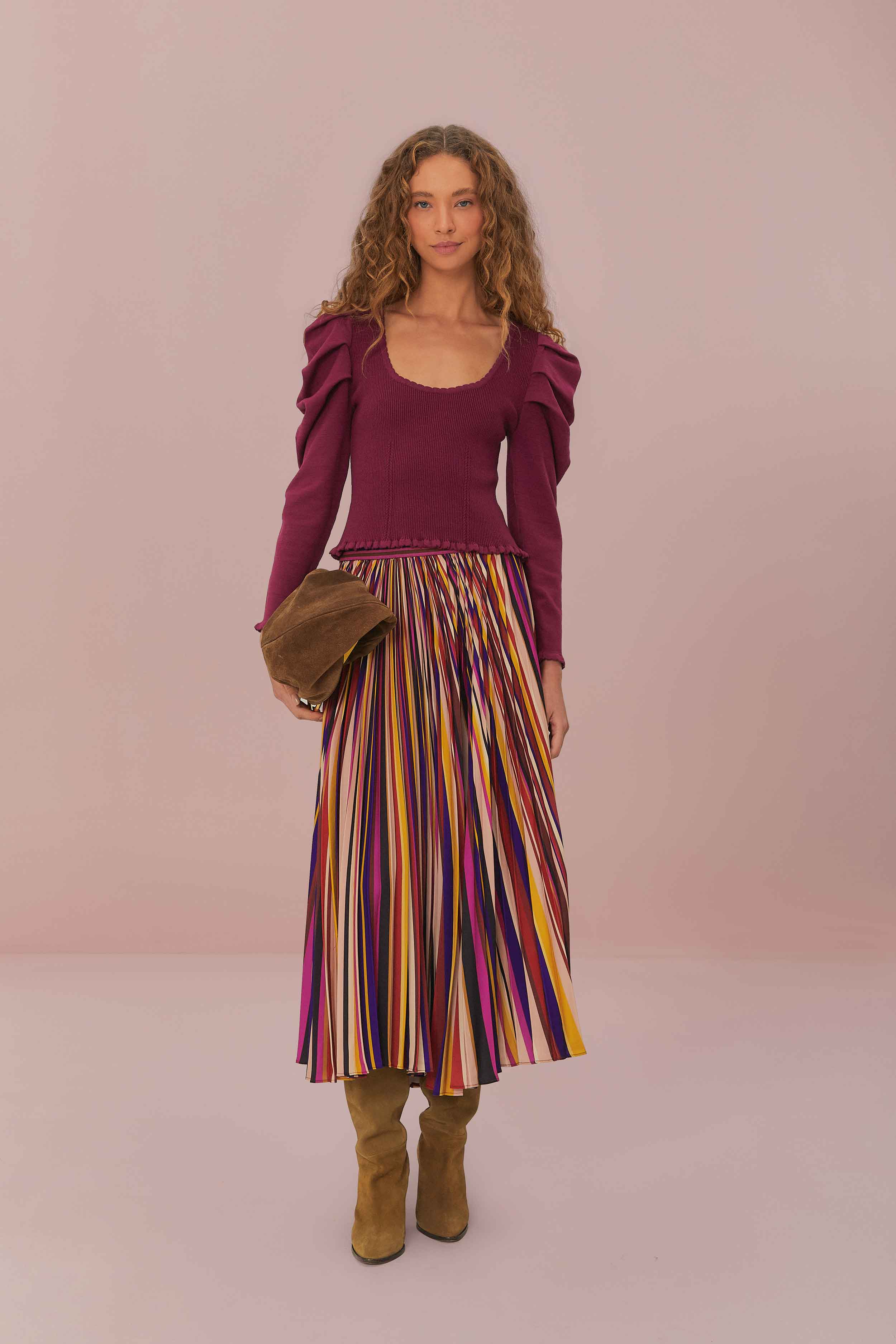 DIAGONAL STRIPES MAXI SKIRT