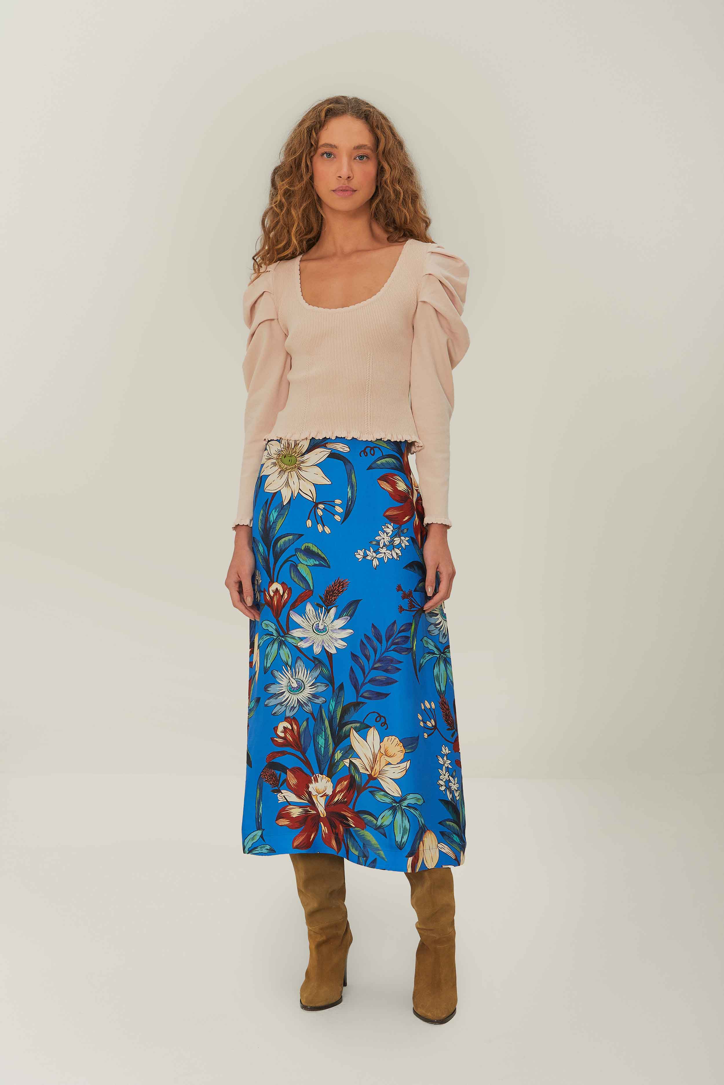 SURREAL FLOWERS MIDI SKIRT